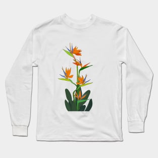 flowers Strelitzia tropical south africa flower Long Sleeve T-Shirt